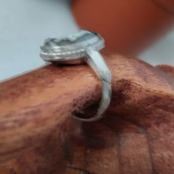 Vintage Black Wedgewood Goddess Sterling Ring Made In England Size 5.5 - Picture 5 of 10